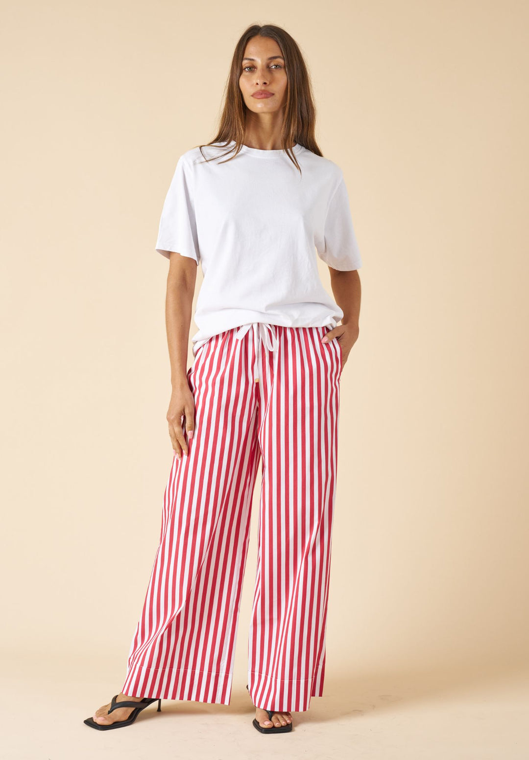 Palazzo Red Stripes Pants