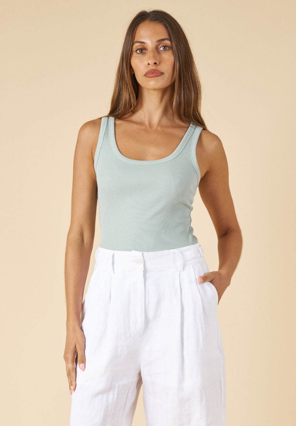 Ribella Tank Sage Cotton Top