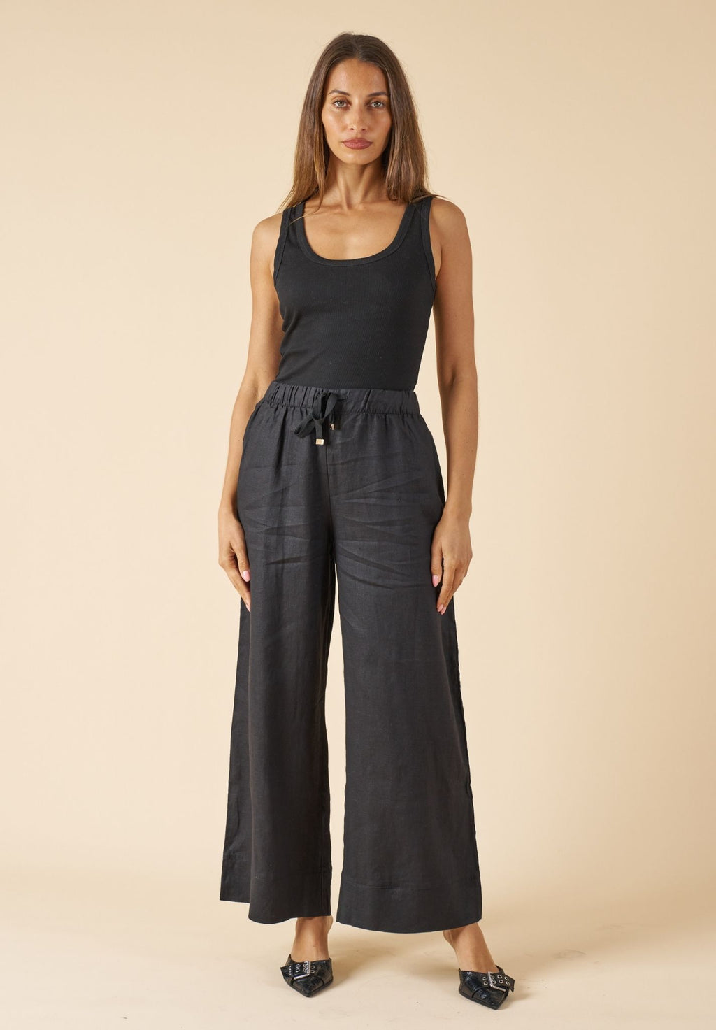 Ribella Tank Black Cotton Top