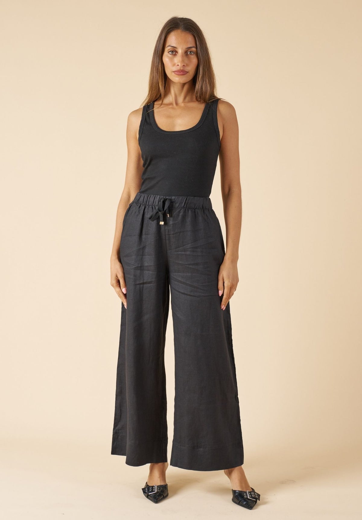 Ribella Tank Black Cotton Top