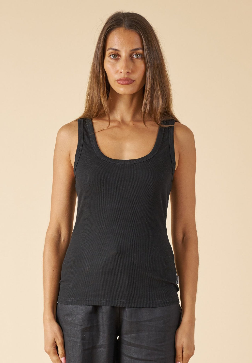 Ribella Tank Black Cotton Top