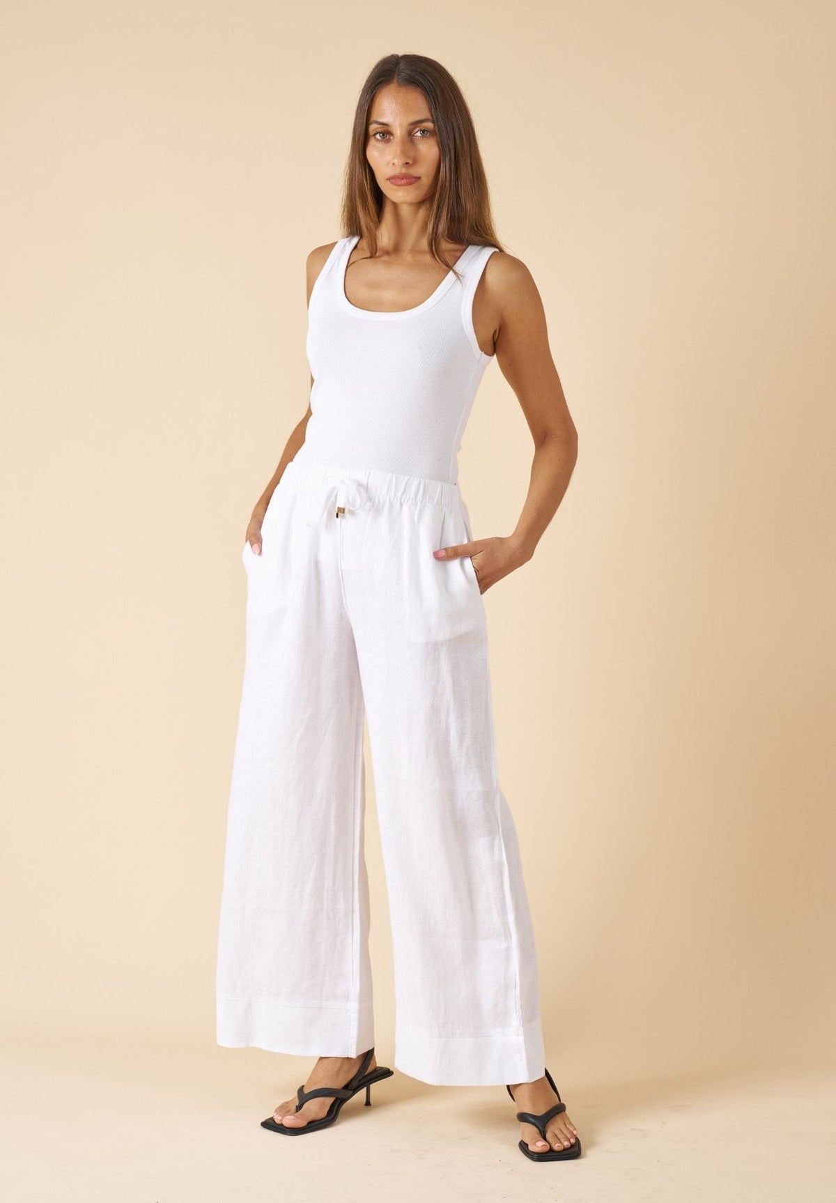 Ribella Tank White Cotton Top