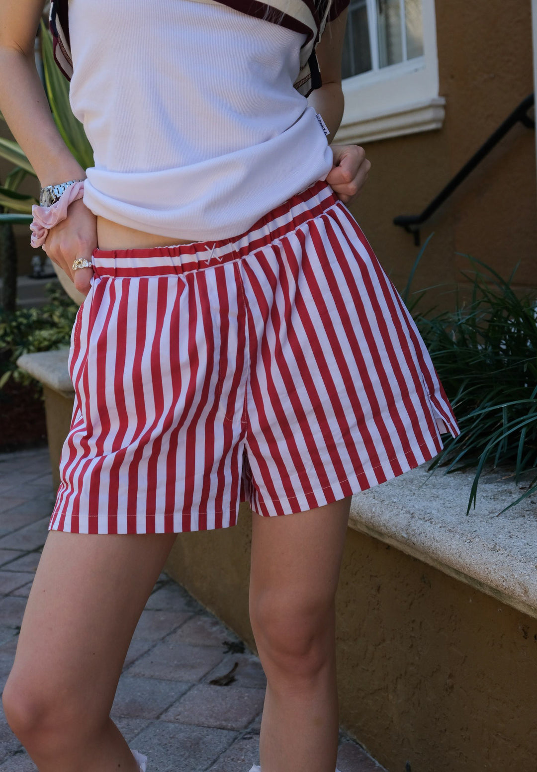 Shoshana Red Stripes Shorts