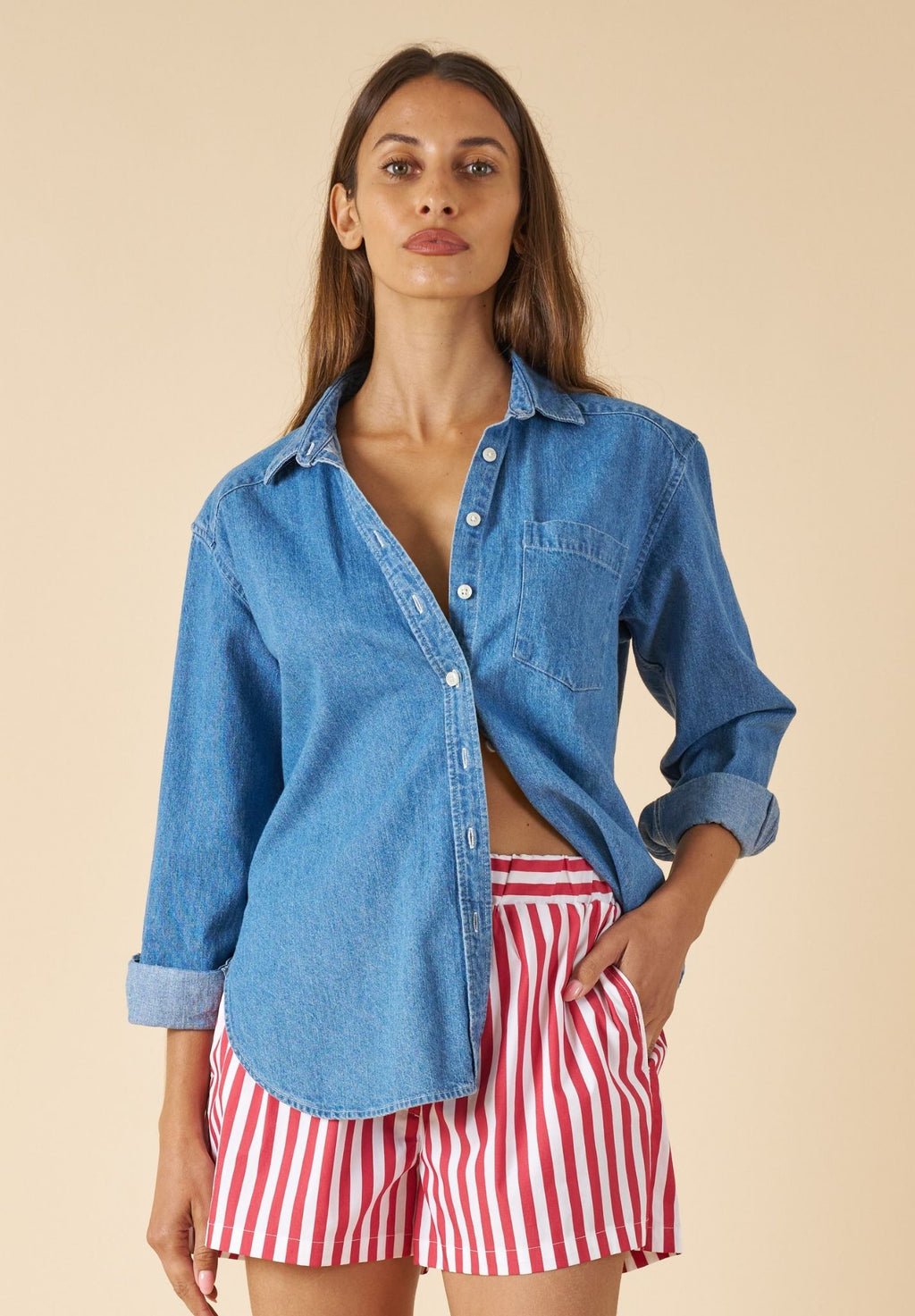 Shoshana Red Stripes Shorts