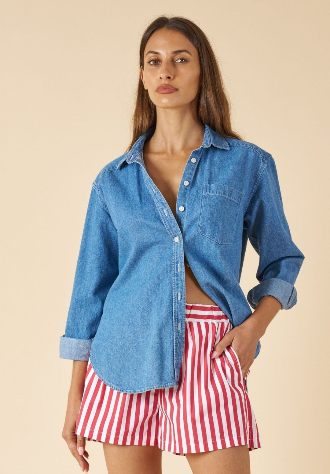 Denime Light Denim Linen Shirt