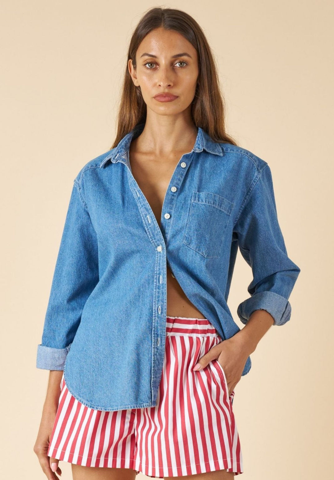 Denime Light Denim Linen Shirt