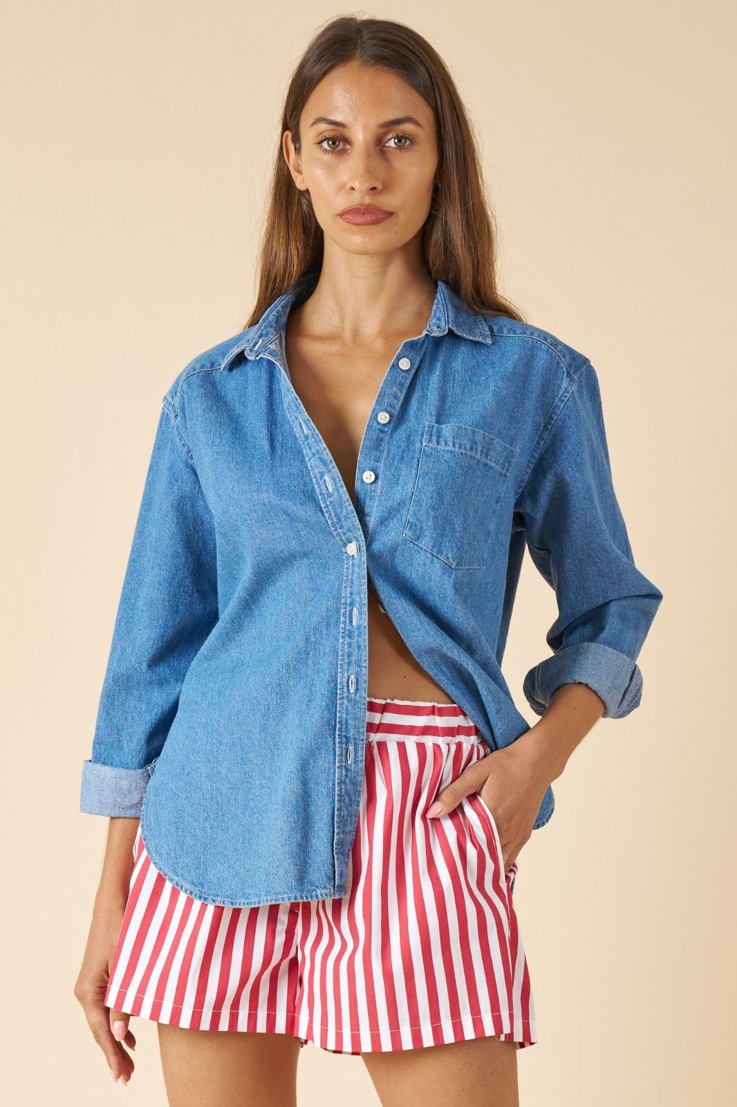 Denime Light Denim Linen Shirt