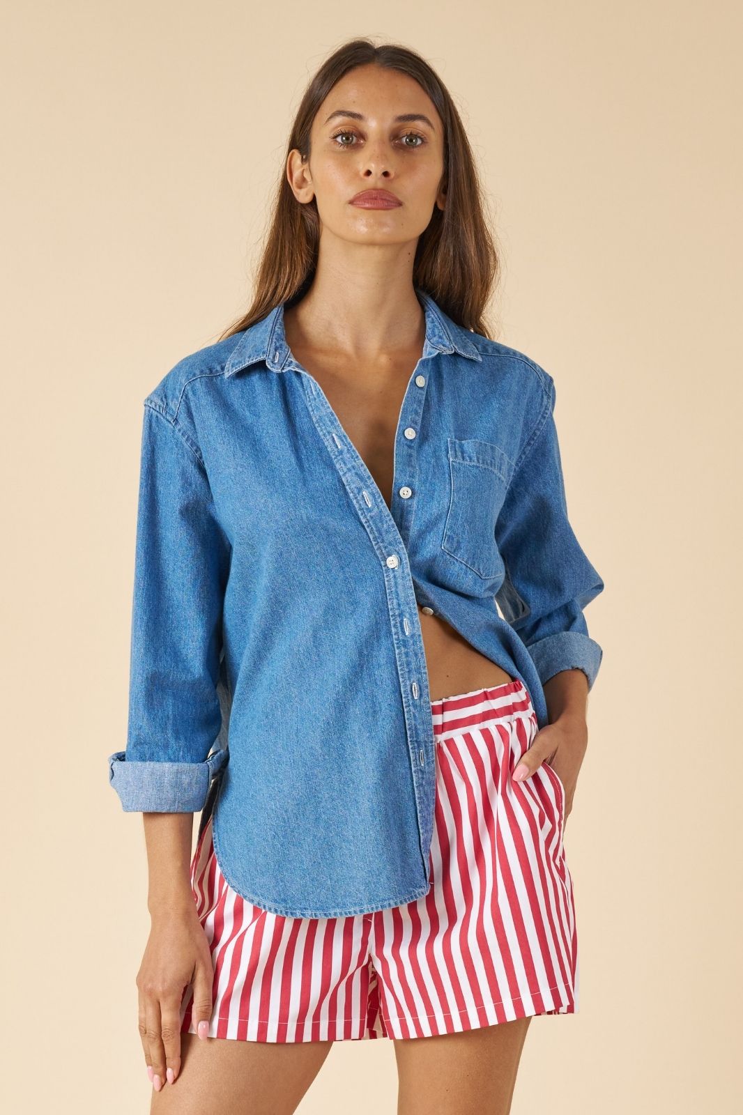 Shoshana Red Stripes Shorts