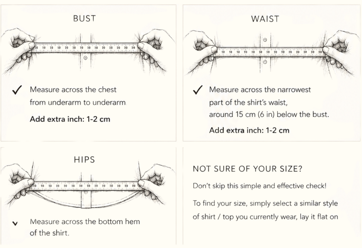 How to measure - Ribella Tank Top Size Chart
