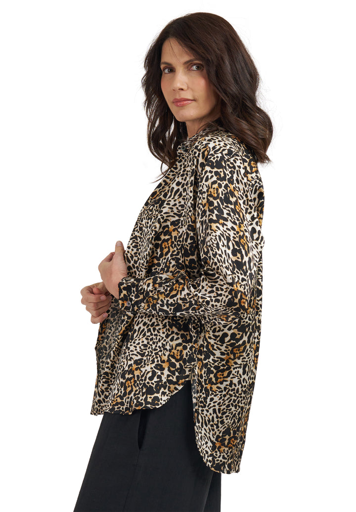 Soie Leopard Oversized 100% Silk Shirt