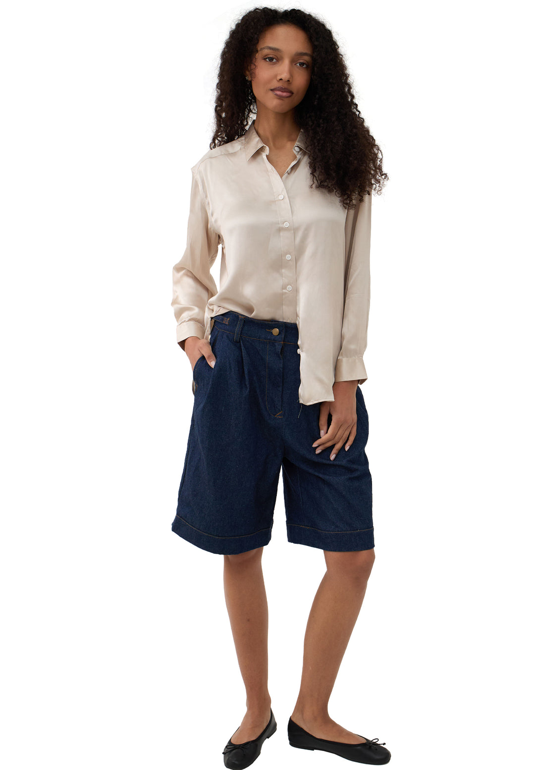 Soie Mushroom Grey Oversized 100% Silk Shirt