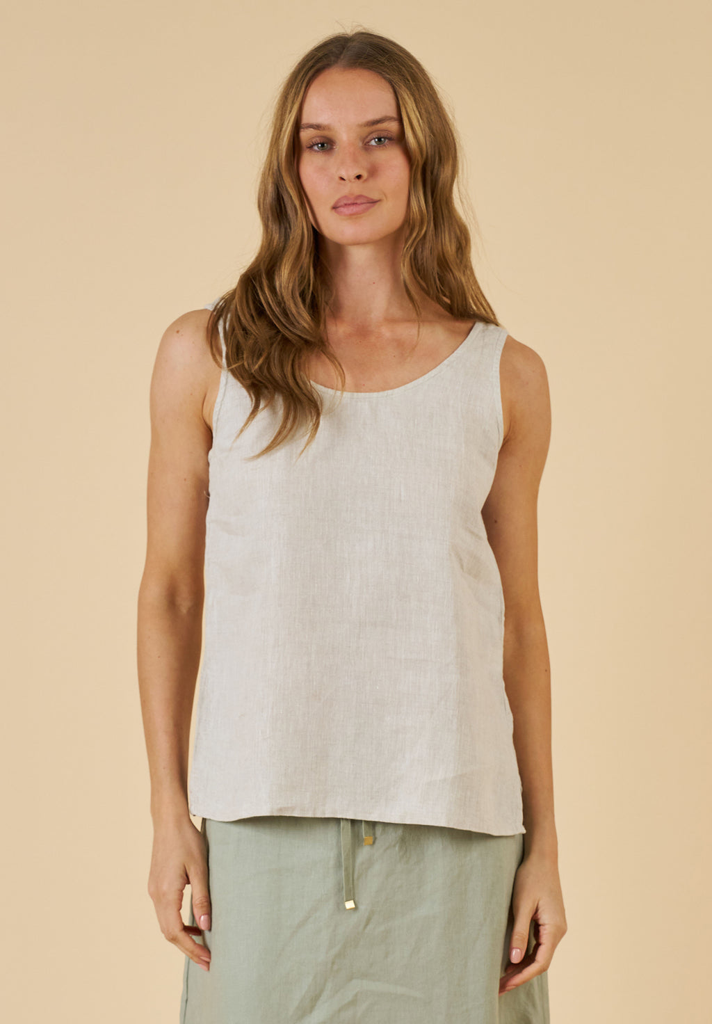 Tanya Tank Natural Linen Top