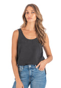 Tanya Tank Black Linen Top