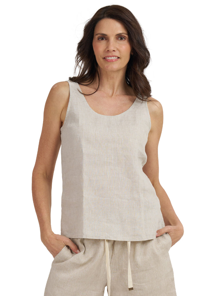 Tanya Tank Natural Linen Top