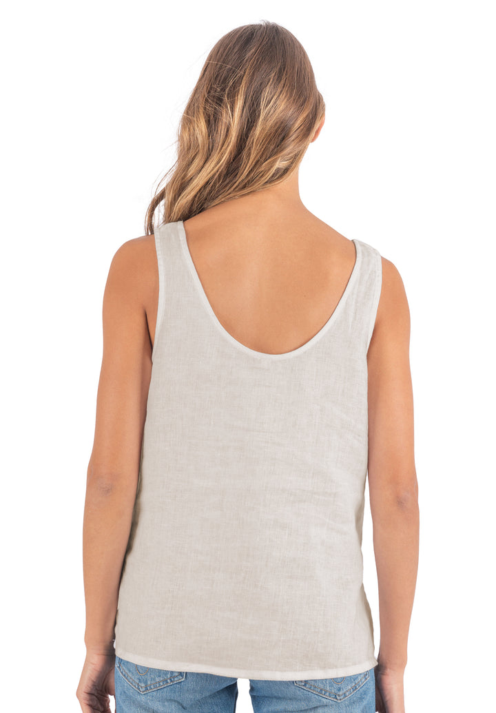 Tanya Tank Natural Linen Top