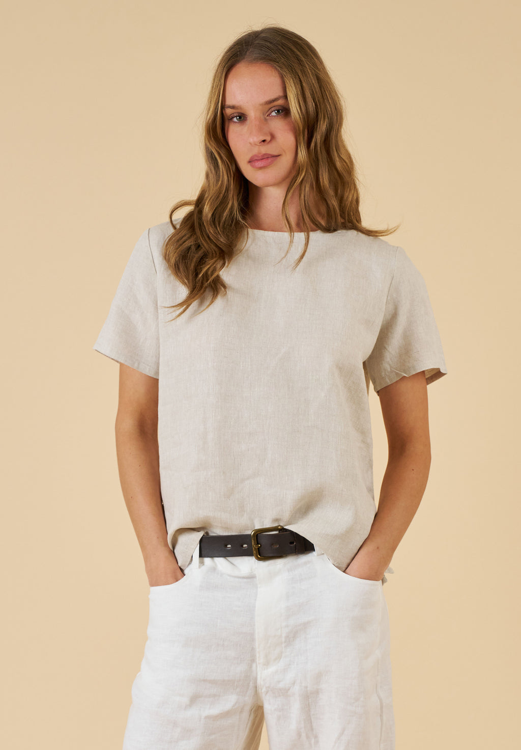 Teena-Linen Natural T-Shirt