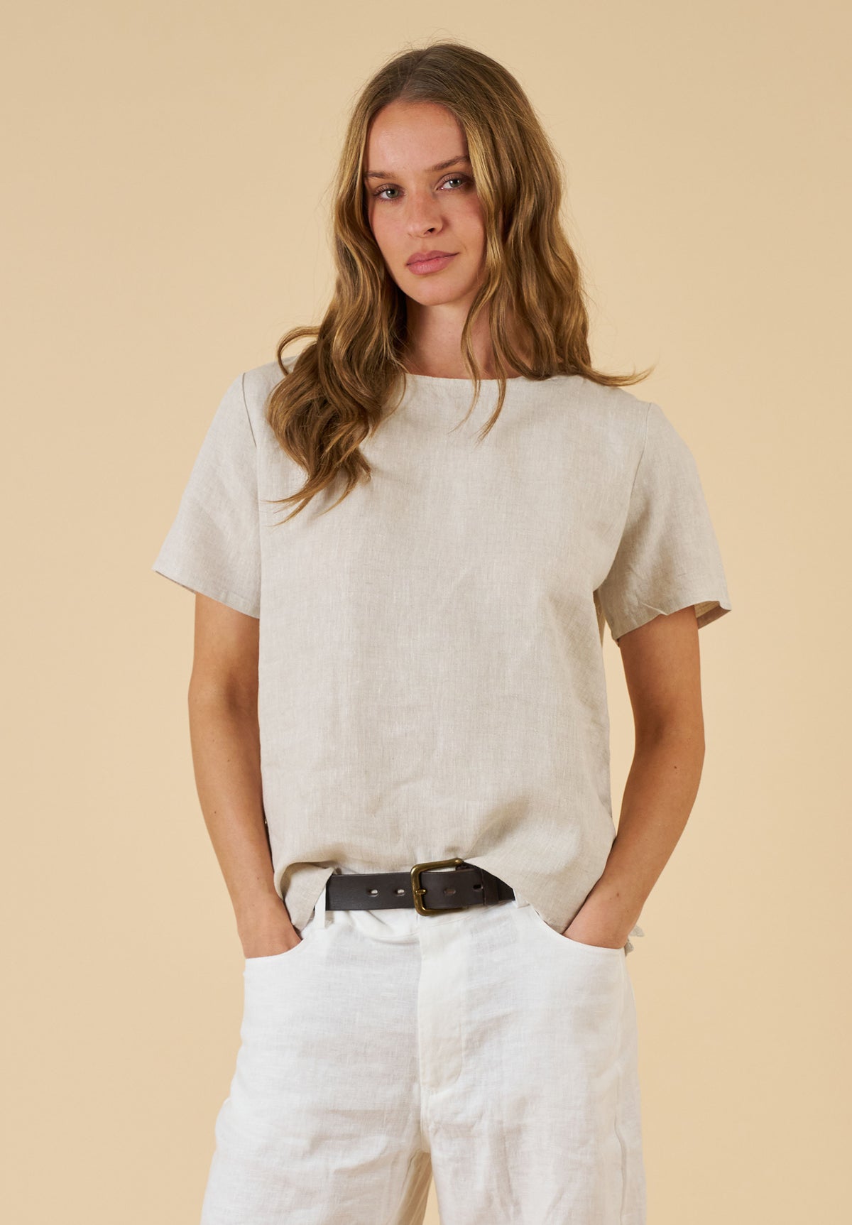 Teena-Linen Natural T-Shirt