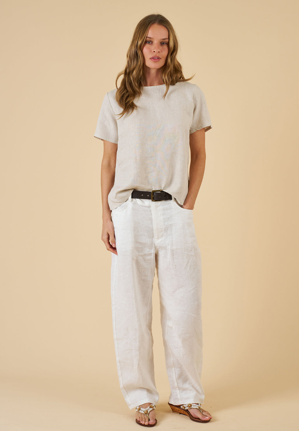 Teena-Linen Natural T-Shirt