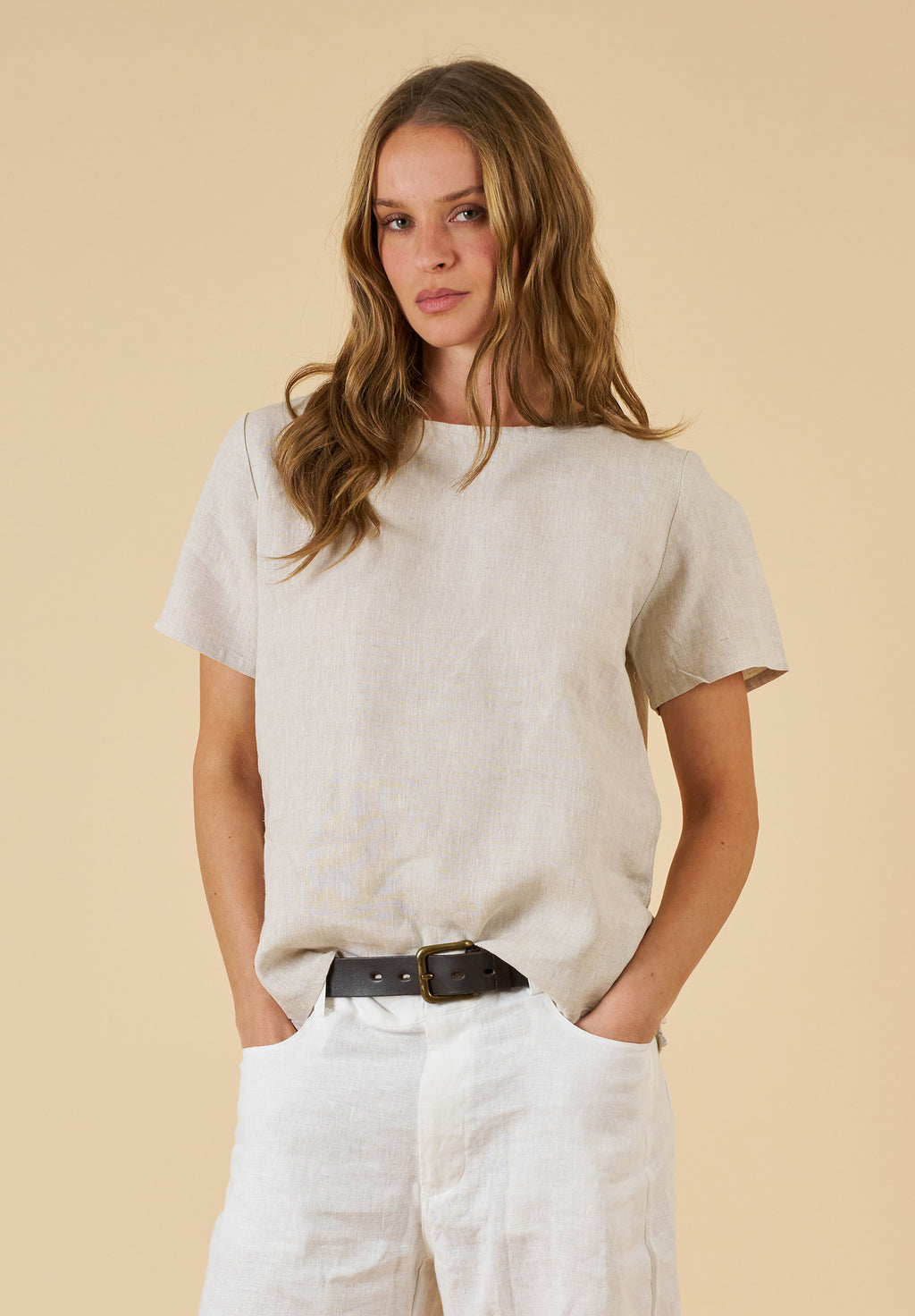 Teena-Linen Natural T-Shirt