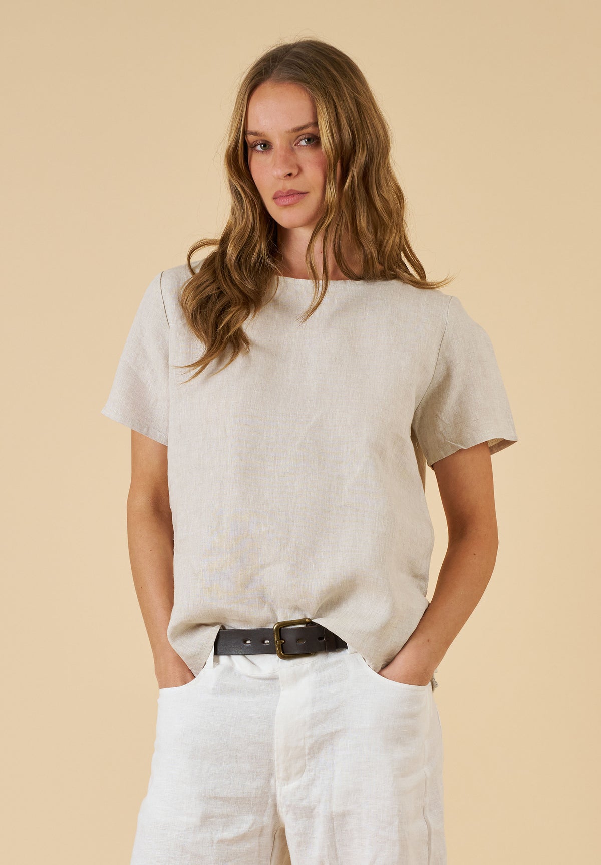 Teena-Linen Natural T-Shirt