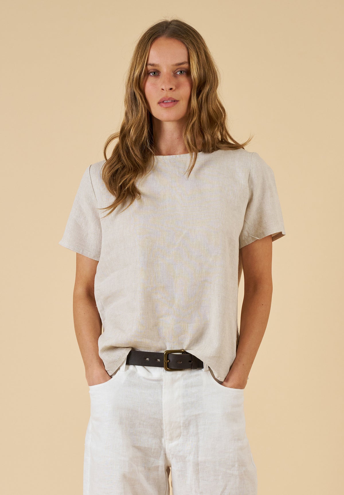 Teena-Linen Natural T-Shirt
