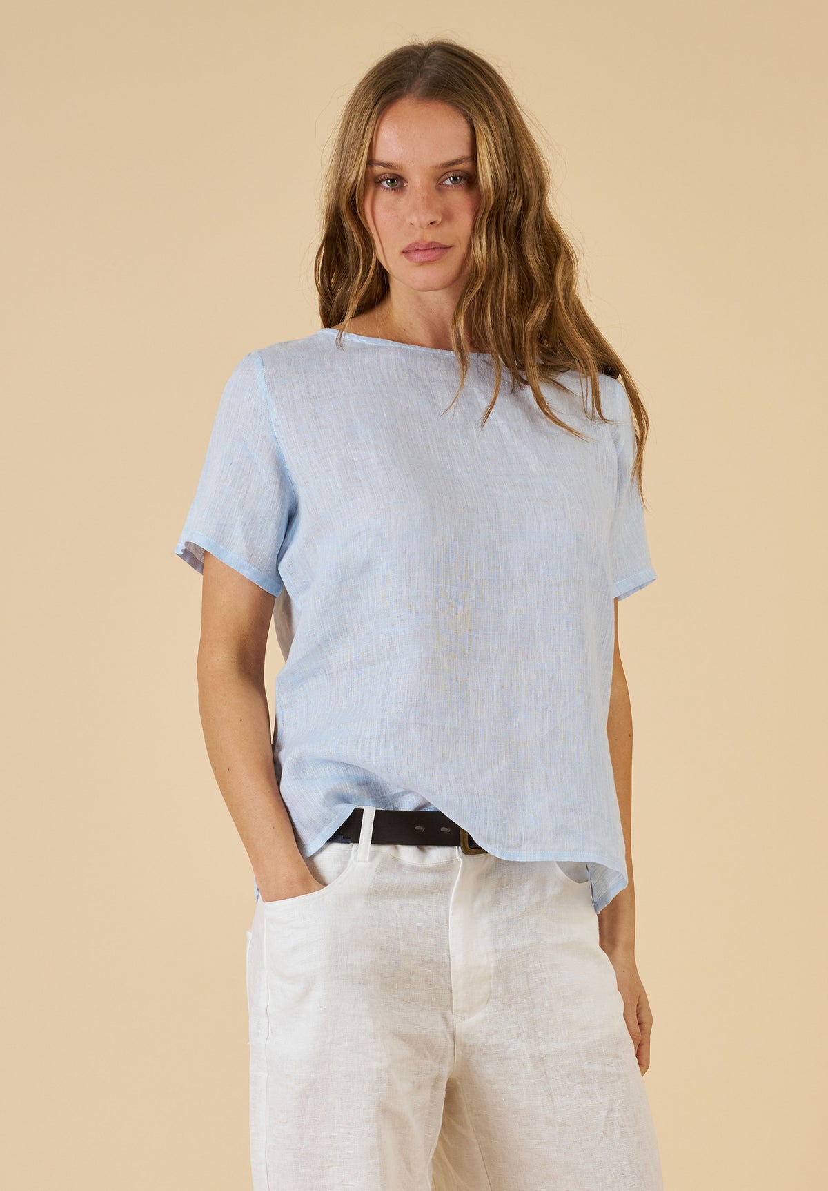 Teena-Linen Sky T-Shirt