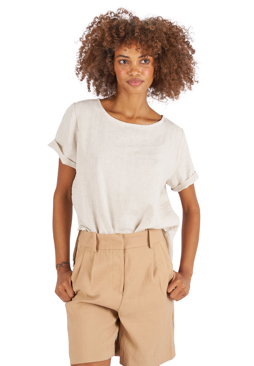Teena Natural, Linen T-Shirt
