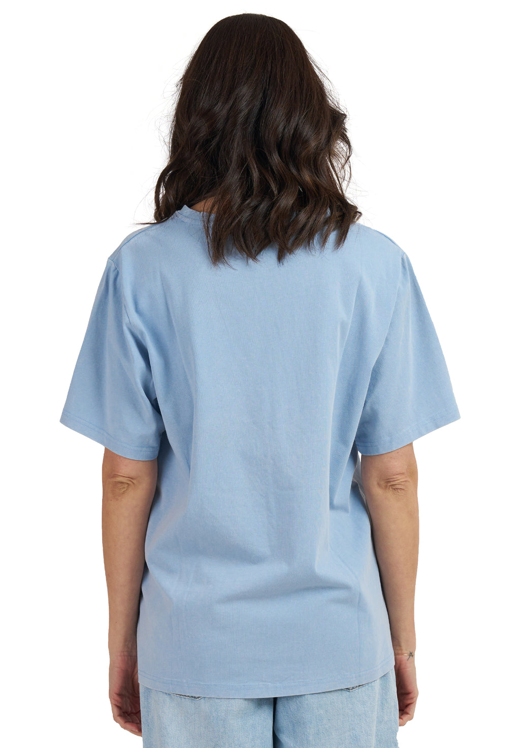 ATeesha Sky Boxy Distressed Cotton T-Shirt