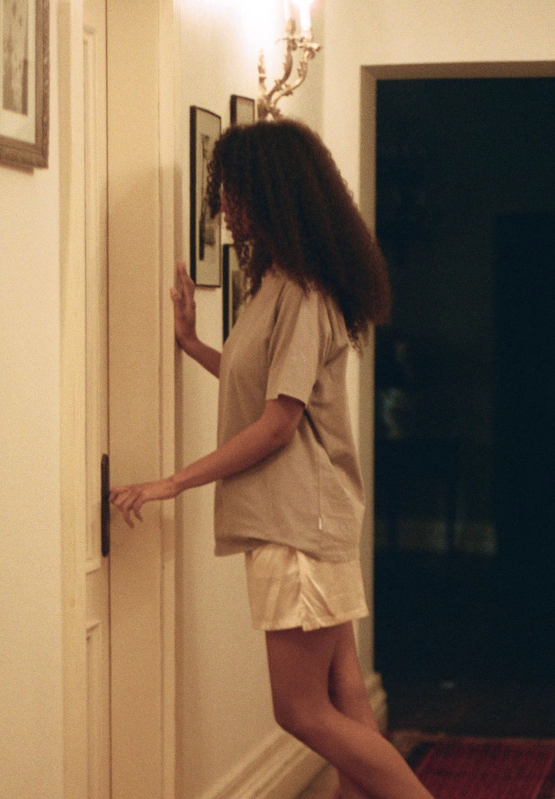 ATeesha Grey Boxy Distressed Cotton T-Shirt