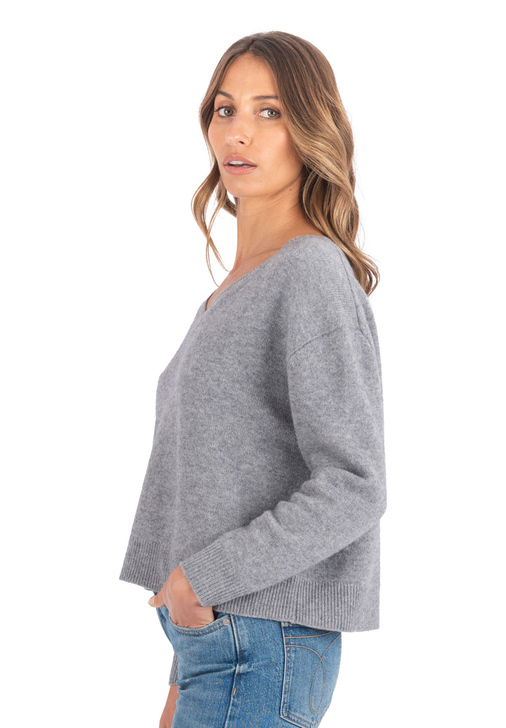 Viola Dark Grey Pure Merino Wool Sweater