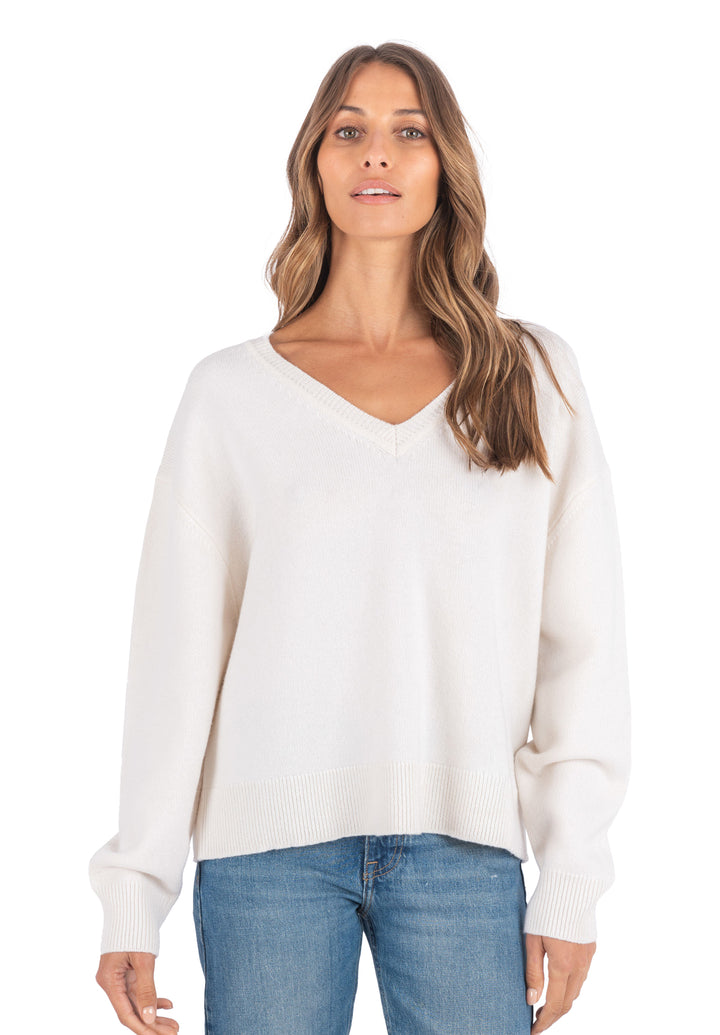 Viola White Pure Merino Wool Sweater