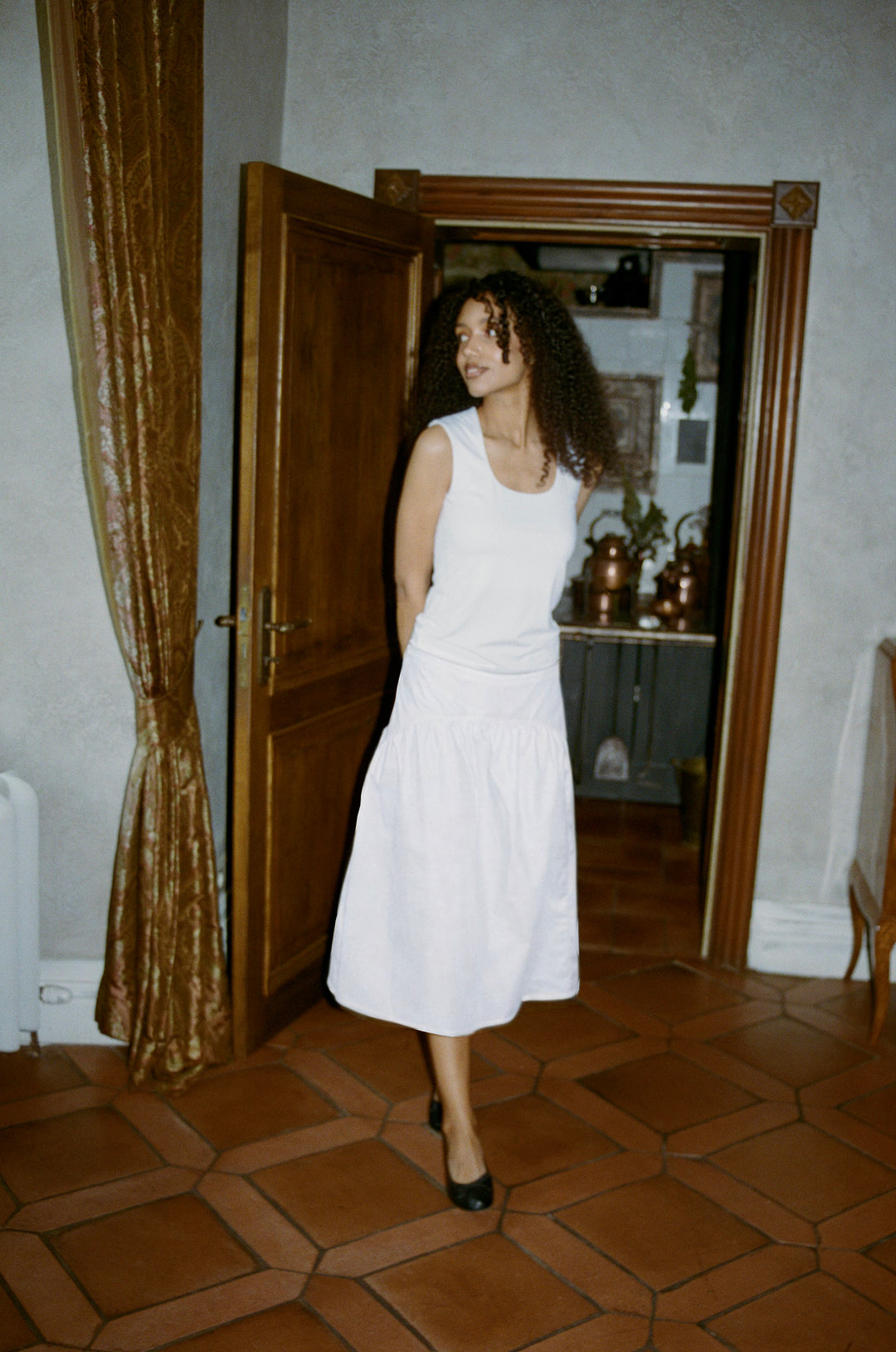 Mare White Cotton Skirt