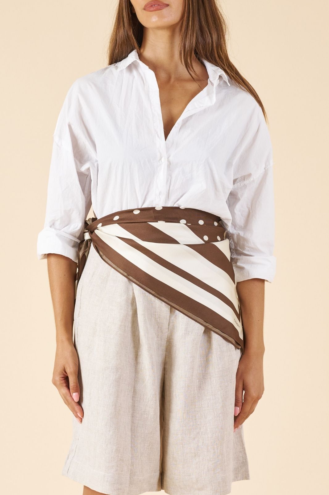 Exal-Cotton White Oversized Frayed Edge Cotton Shirt