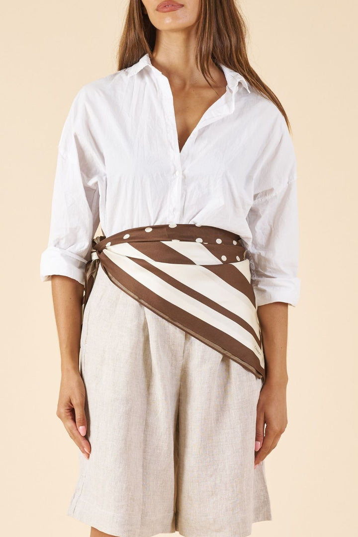 Exal-Cotton White Oversized Frayed Edge Cotton Shirt