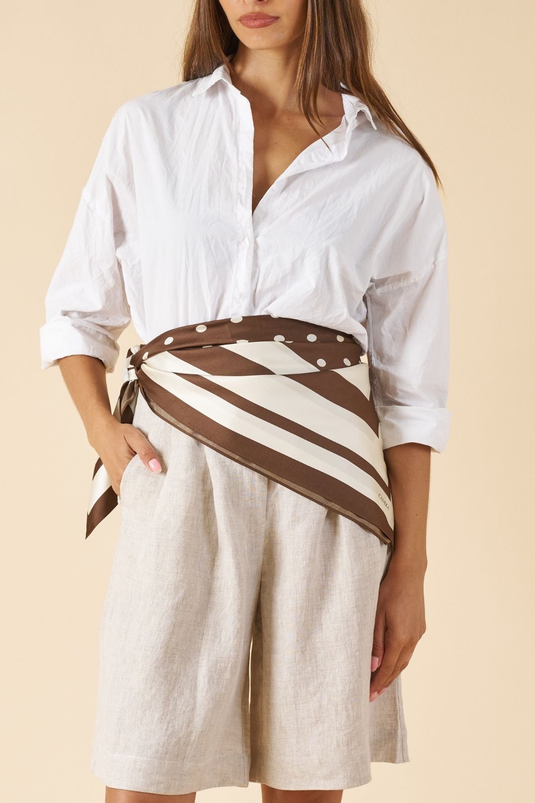 Exal-Cotton White Oversized Frayed Edge Cotton Shirt