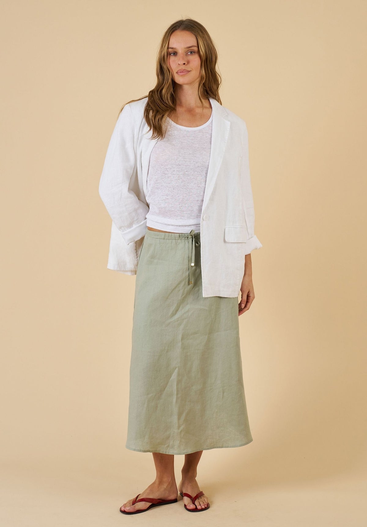 Jackie White Oversized Linen Blazer