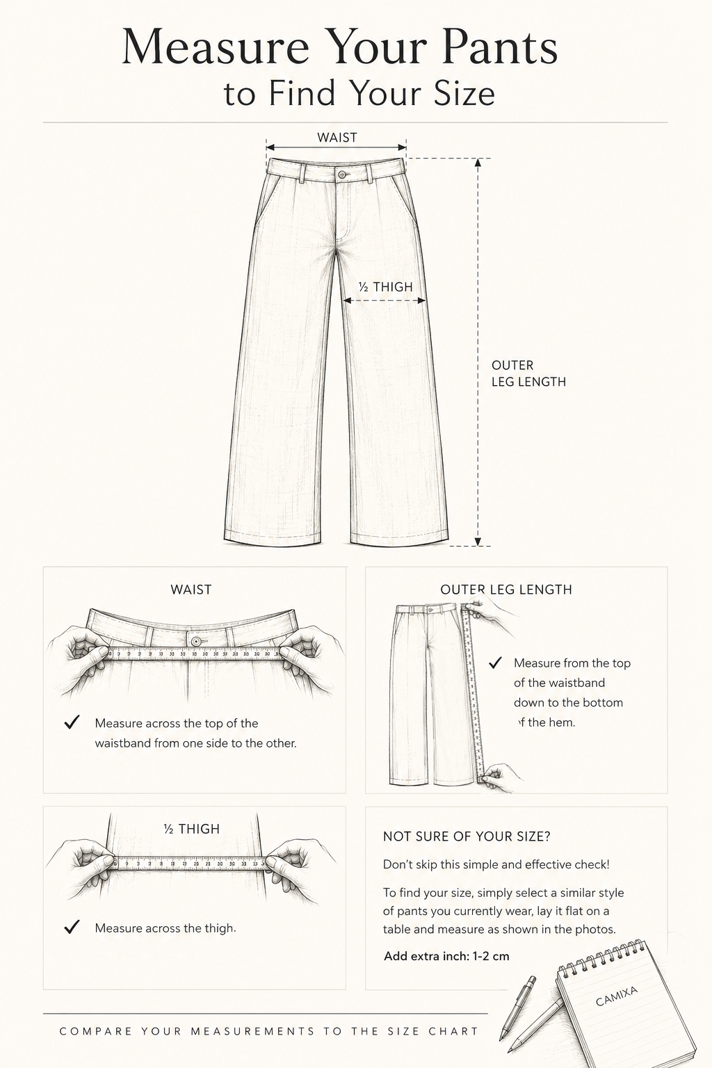 How to measure - Lulu & Shoshana Shorts Size Chart