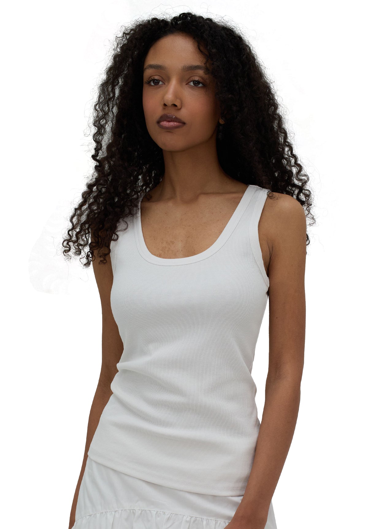 Ribella Tank White Cotton Top