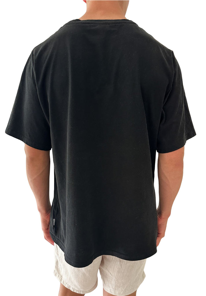 ATeesha Black Boxy  Cotton T-Shirt
