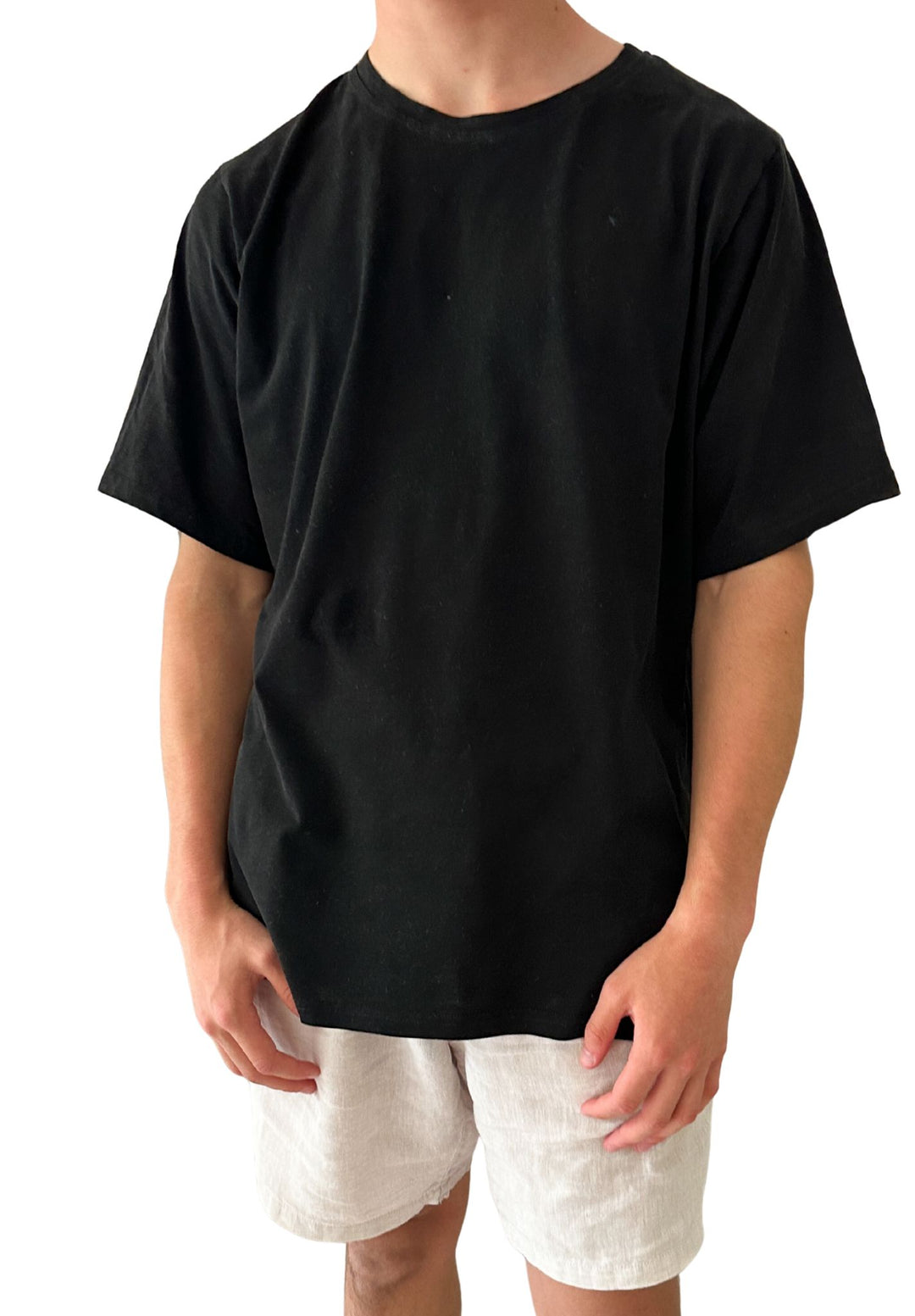 ATeesha Black Boxy  Cotton T-Shirt