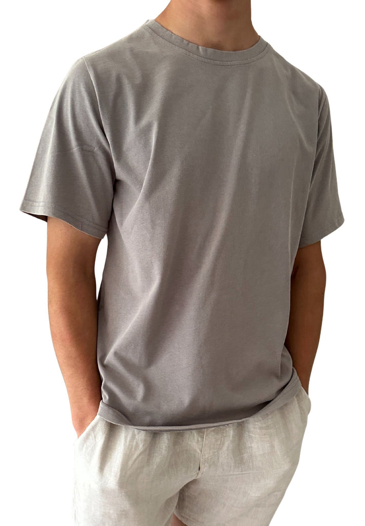 ATeesha Grey Boxy Cotton T-Shirt