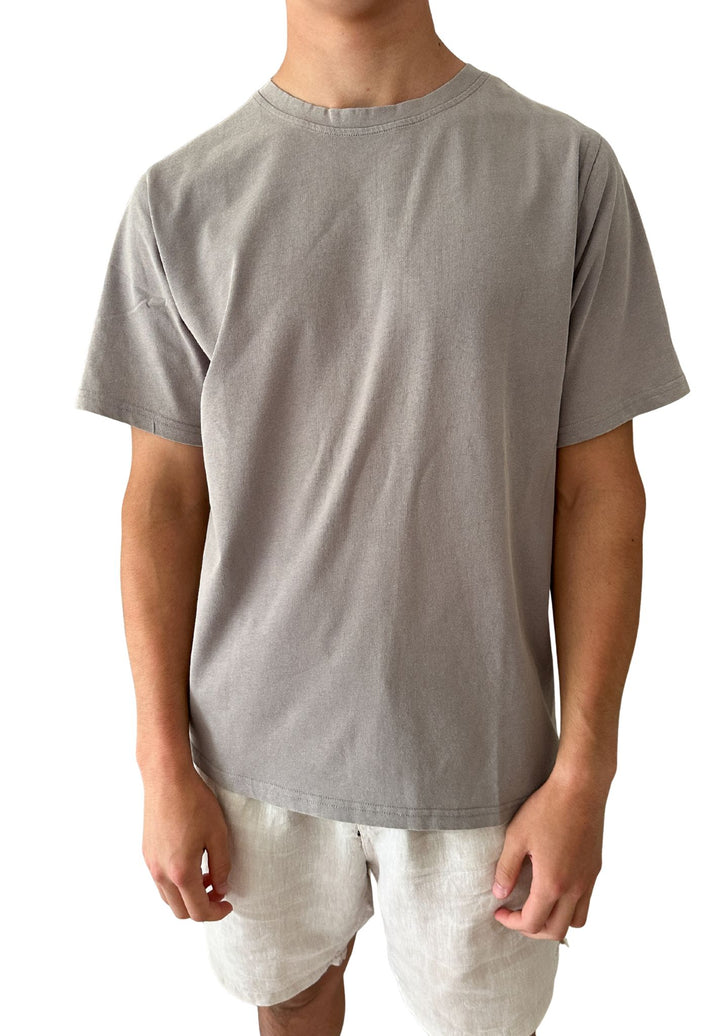 ATeesha Grey Boxy Cotton T-Shirt