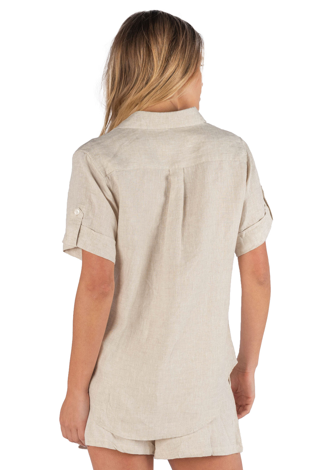 Febe-SS Natural Linen Camp Shirt – CAMIXA