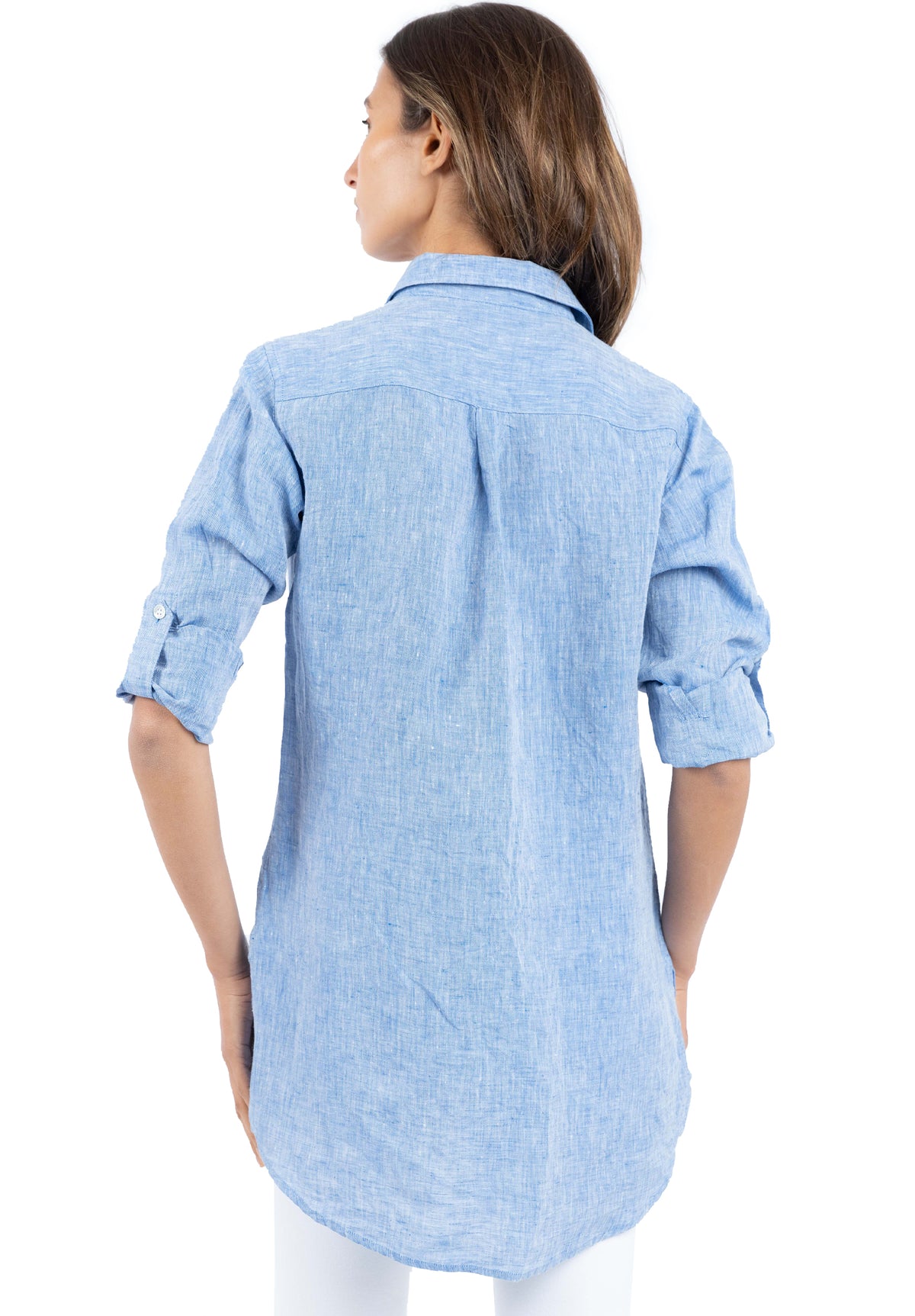 Gaia Blue Melange, Casual Linen Tunic