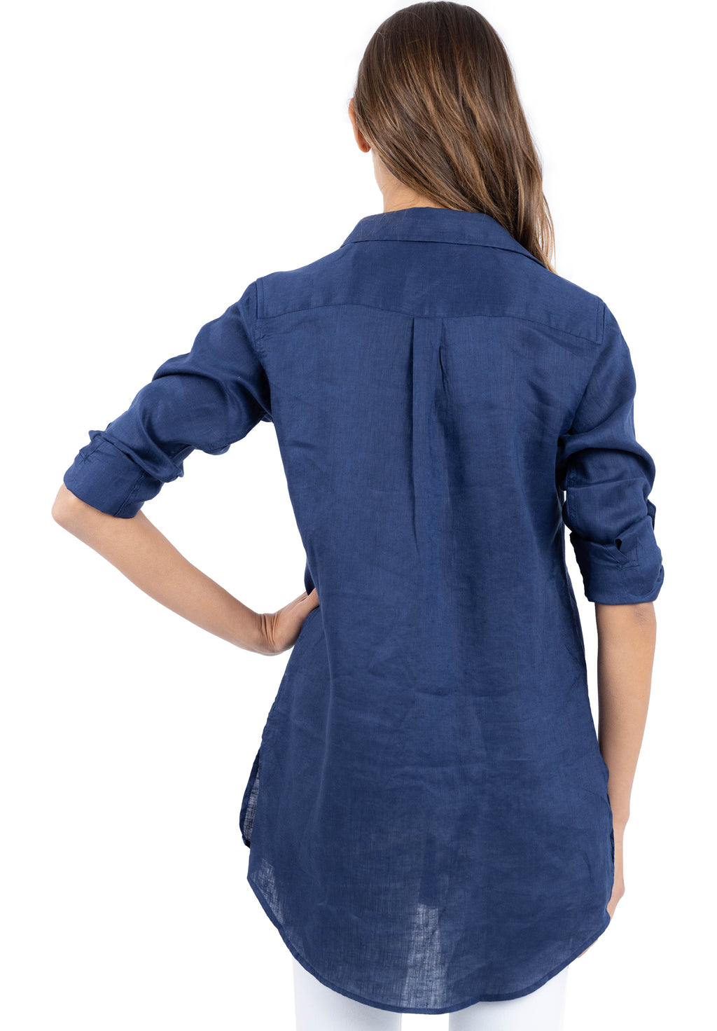Gaia Navy Blue, Casual Linen Tunic