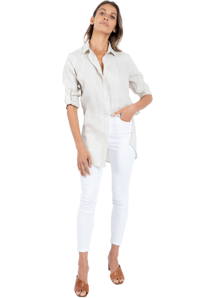 Gaia Sand, Casual Linen Tunic Long shirt