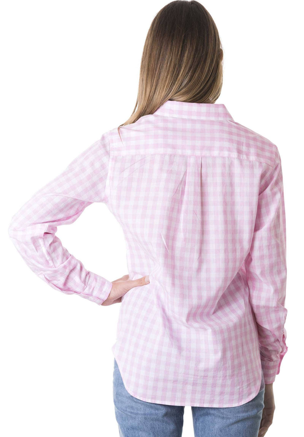 Gigi, Soft Pink Gingham Cotton Shirt