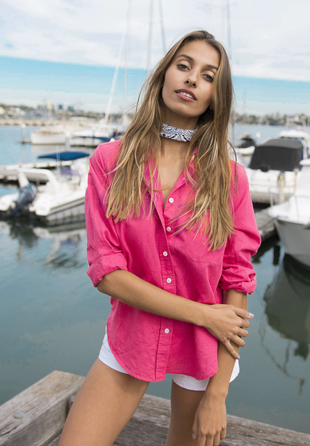 Iris Fuxia, Relaxed Linen Shirt