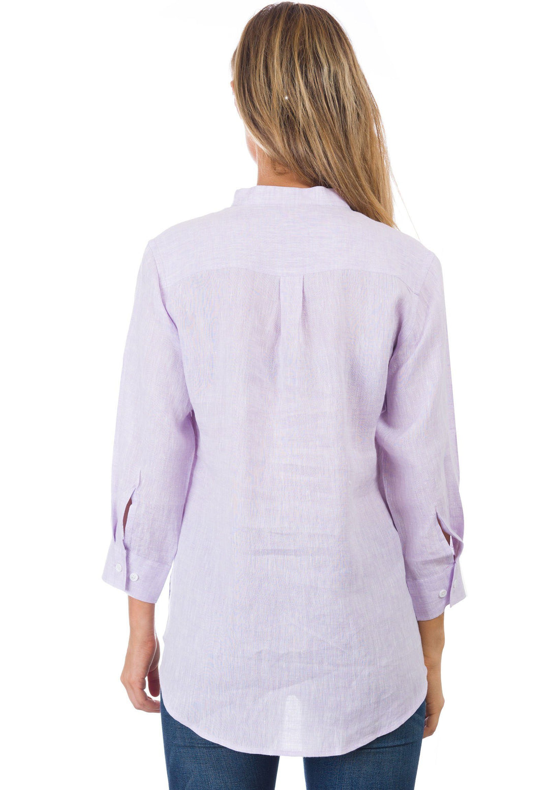 Kim, Lilac Pop-Over Linen Tunic Shirt