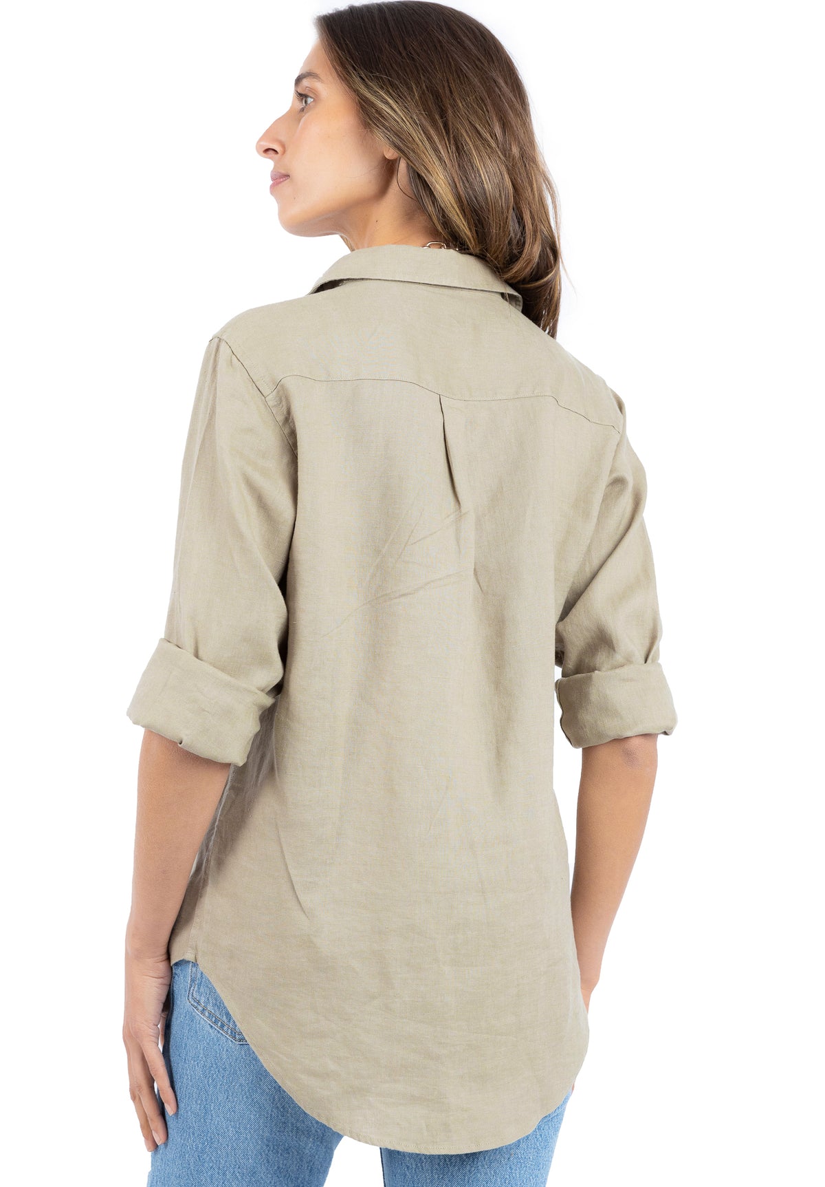 Lete Khaki, Relaxed Linen Shirt with Pockets